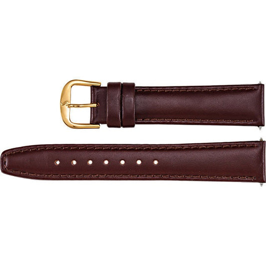 Men's 20mm Regular Brown Leather Saddle Padded Watch Strap Band