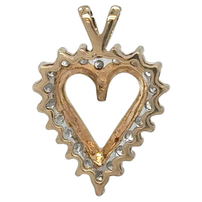 1/2 ct DIAMOND HEART PENDANT REAL SOLID 10k GOLD 1.9g
