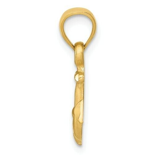 14K Diamond cut Anchor Pendant