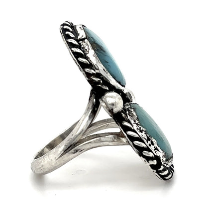 Vintage Turquoise Sterling Silver Ring 9.0g Size 6.75