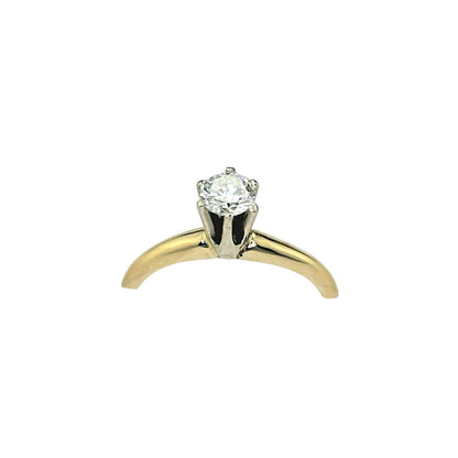 1/3 Ct Diamond Solitaire Ring 14K Yellow Gold Size 7.25 Elegant Design