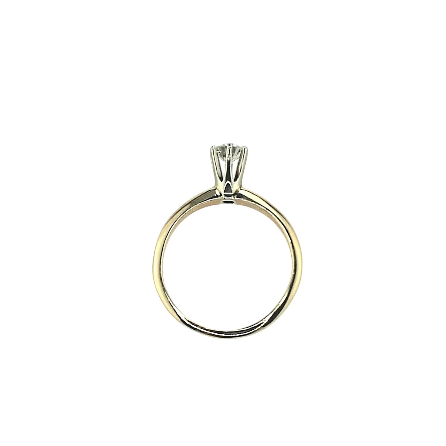 1/3 Ct Diamond Solitaire Ring 14K Yellow Gold Size 7.25 Elegant Design