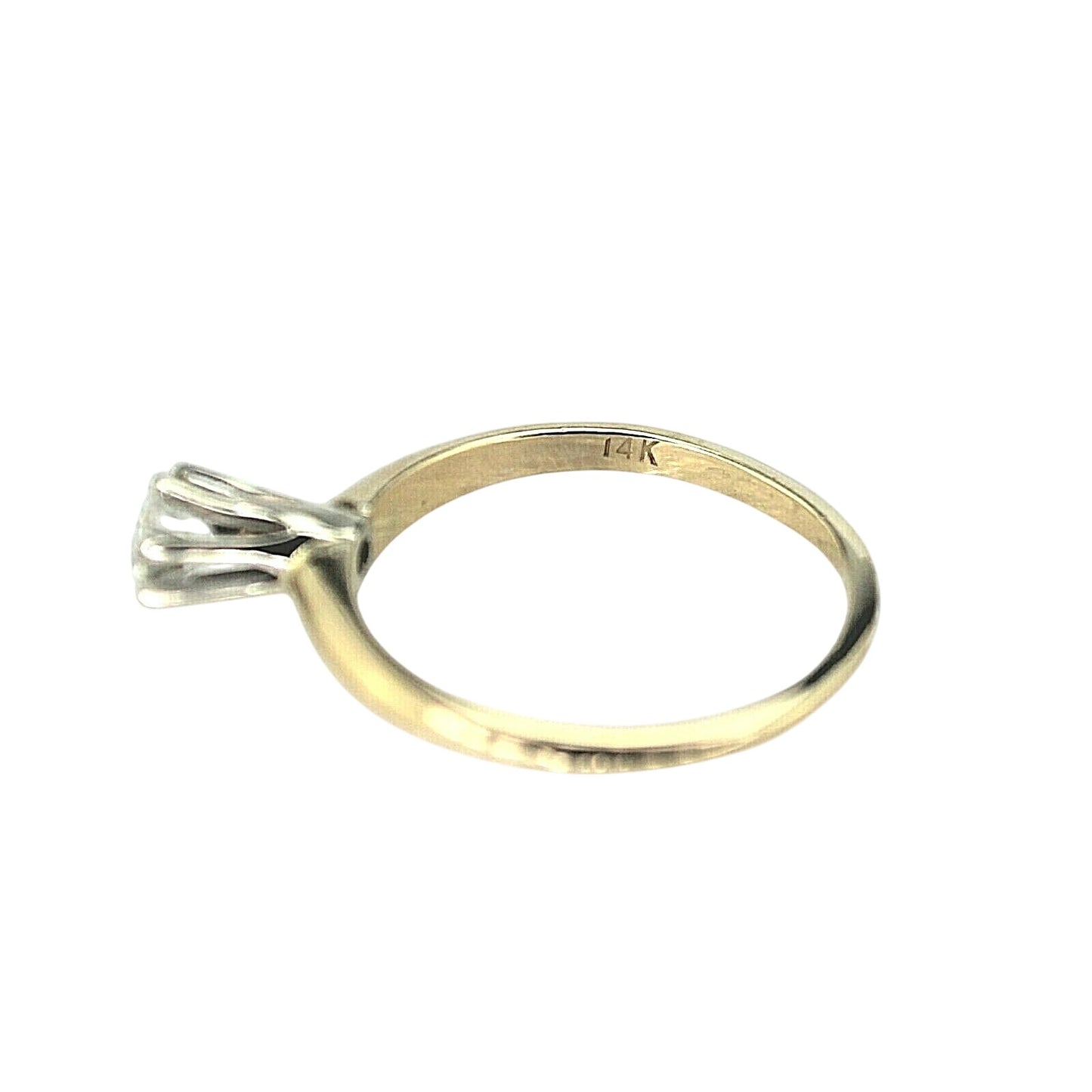 1/3 Ct Diamond Solitaire Ring 14K Yellow Gold Size 7.25 Elegant Design