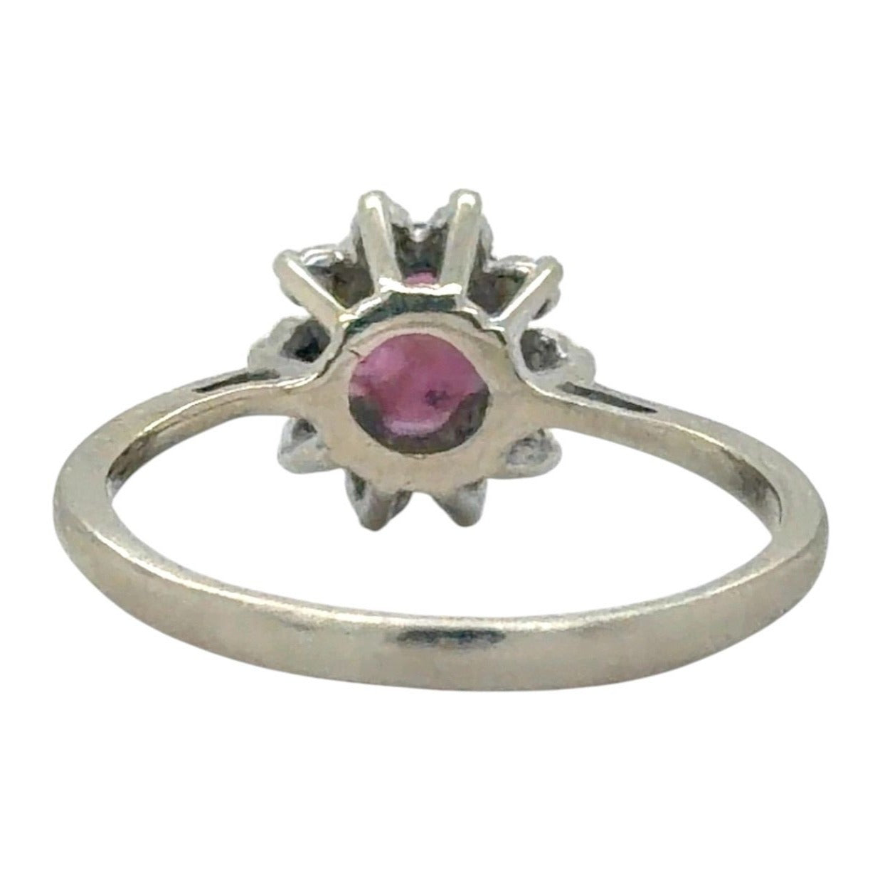 .85ct Ruby & .20ct Diamond 14k White Gold Ring 1.8g Size 5