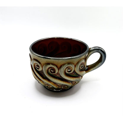 Vintage Dugan Carnival Glass "S-Repeat" Amethyst Punch Cup With Iridescent Finish