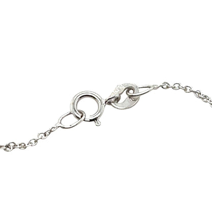 14K White Gold Necklace W/ 1/4Ct Round Diamond Pendant 2.4g