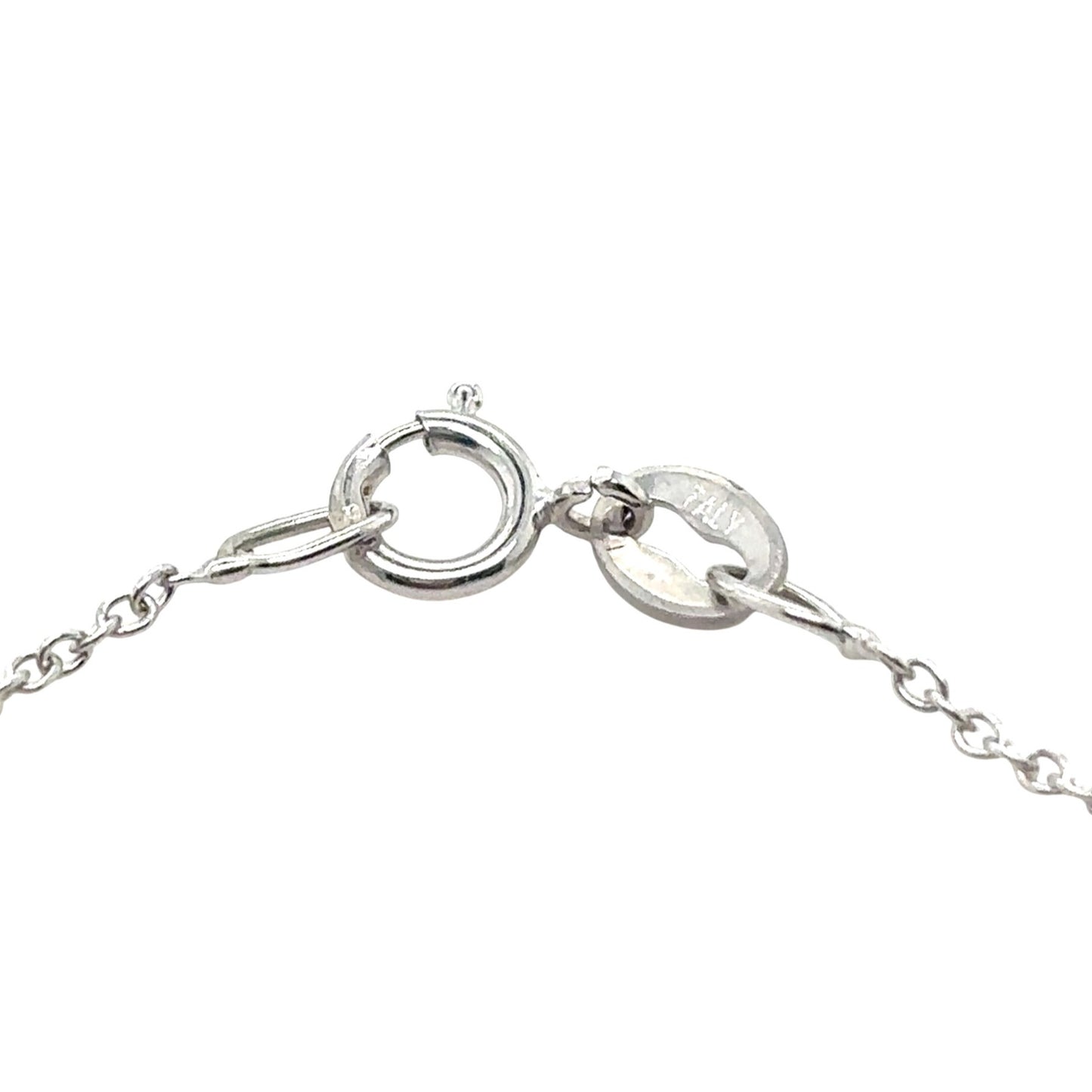 14K White Gold Necklace W/ 1/4Ct Round Diamond Pendant 2.4g