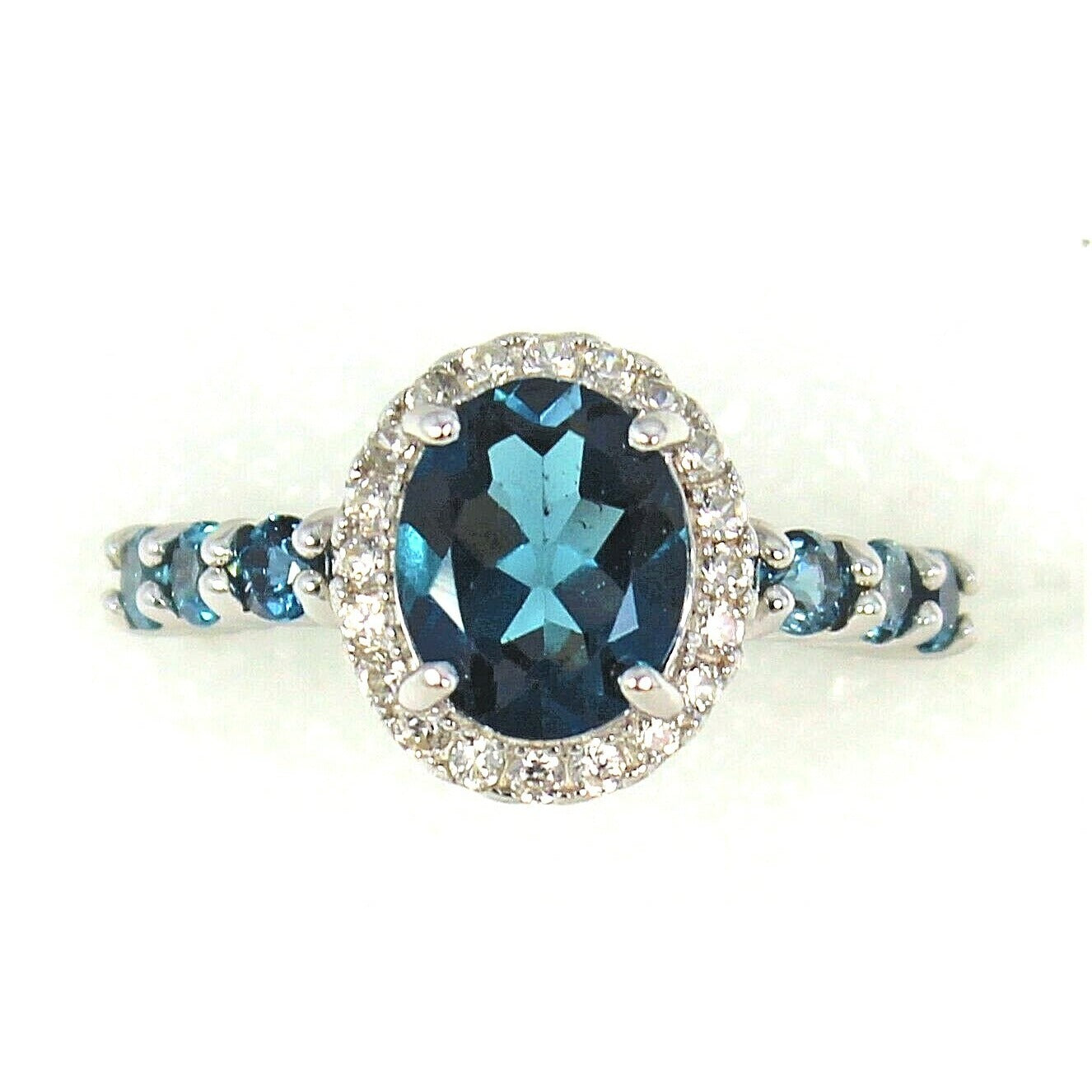 Topaz & Cubic Zirconia Cocktail Ring  .925 Sterling Silver 4.9g Size 7
