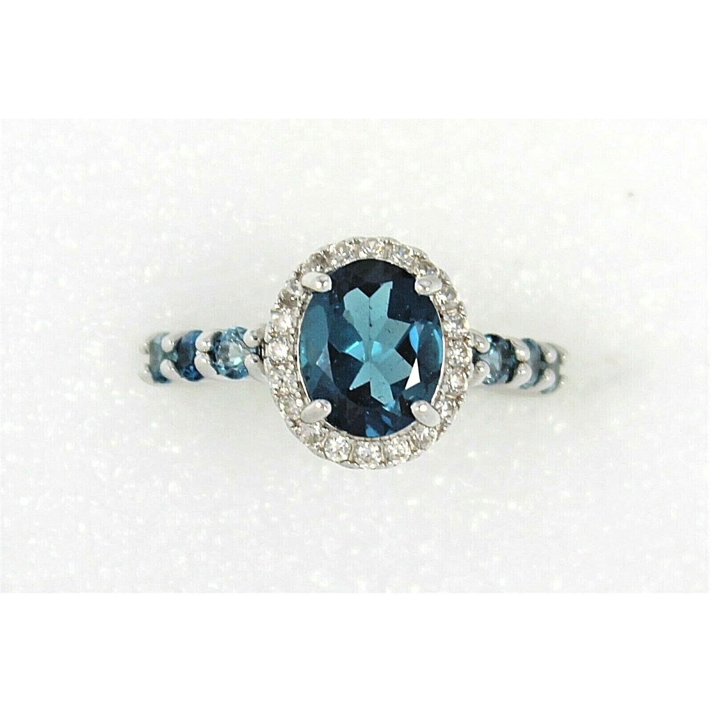 Topaz & Cubic Zirconia Cocktail Ring  .925 Sterling Silver 4.9g Size 7