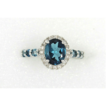 Topaz & Cubic Zirconia Cocktail Ring  .925 Sterling Silver 4.9g Size 7