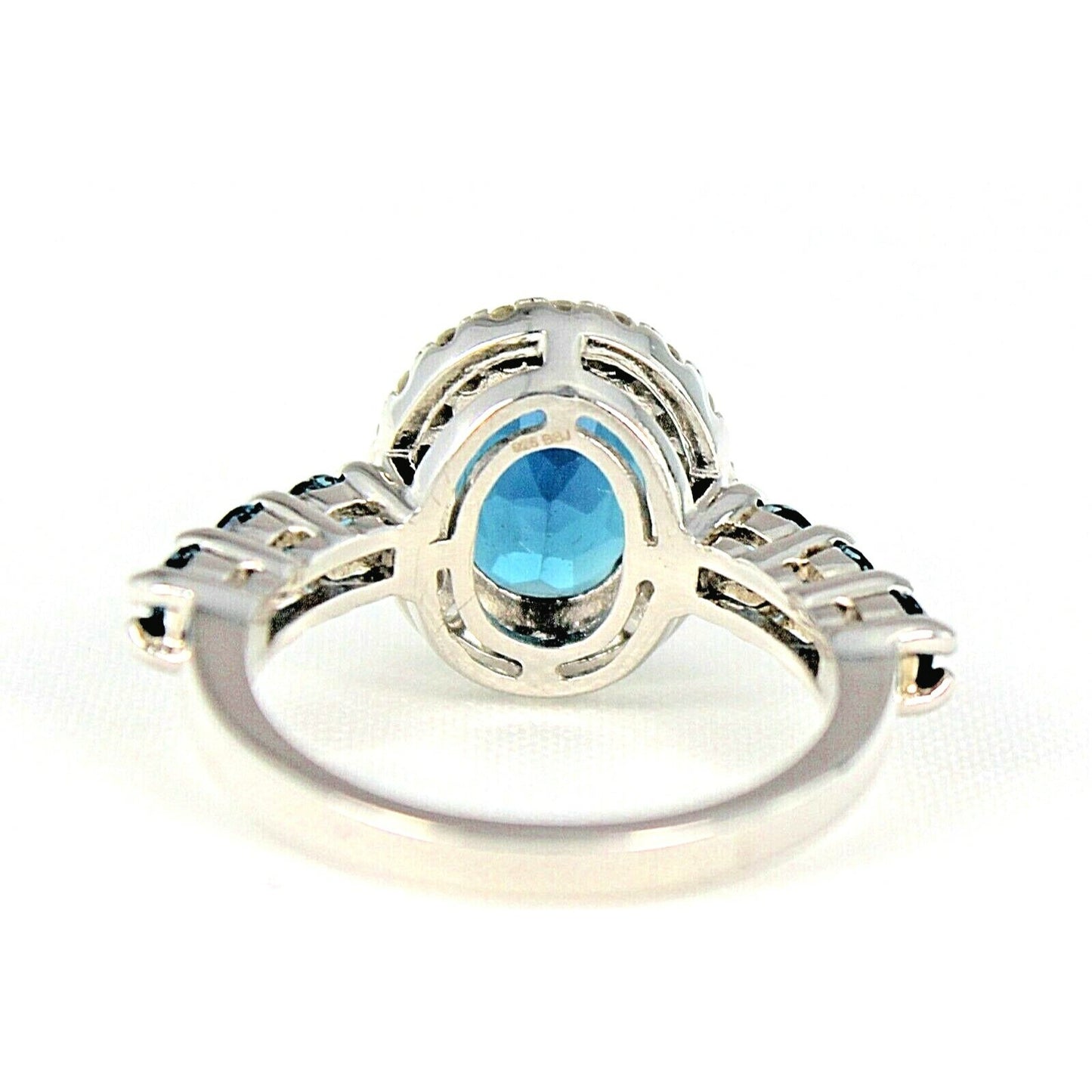 Topaz & Cubic Zirconia Cocktail Ring  .925 Sterling Silver 4.9g Size 7