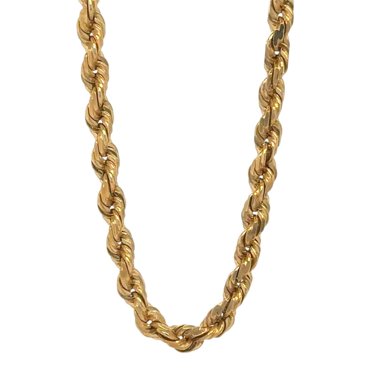 2.3mm 14k Yellow Gold Rope 18 Inch Chain Necklace 12.1g