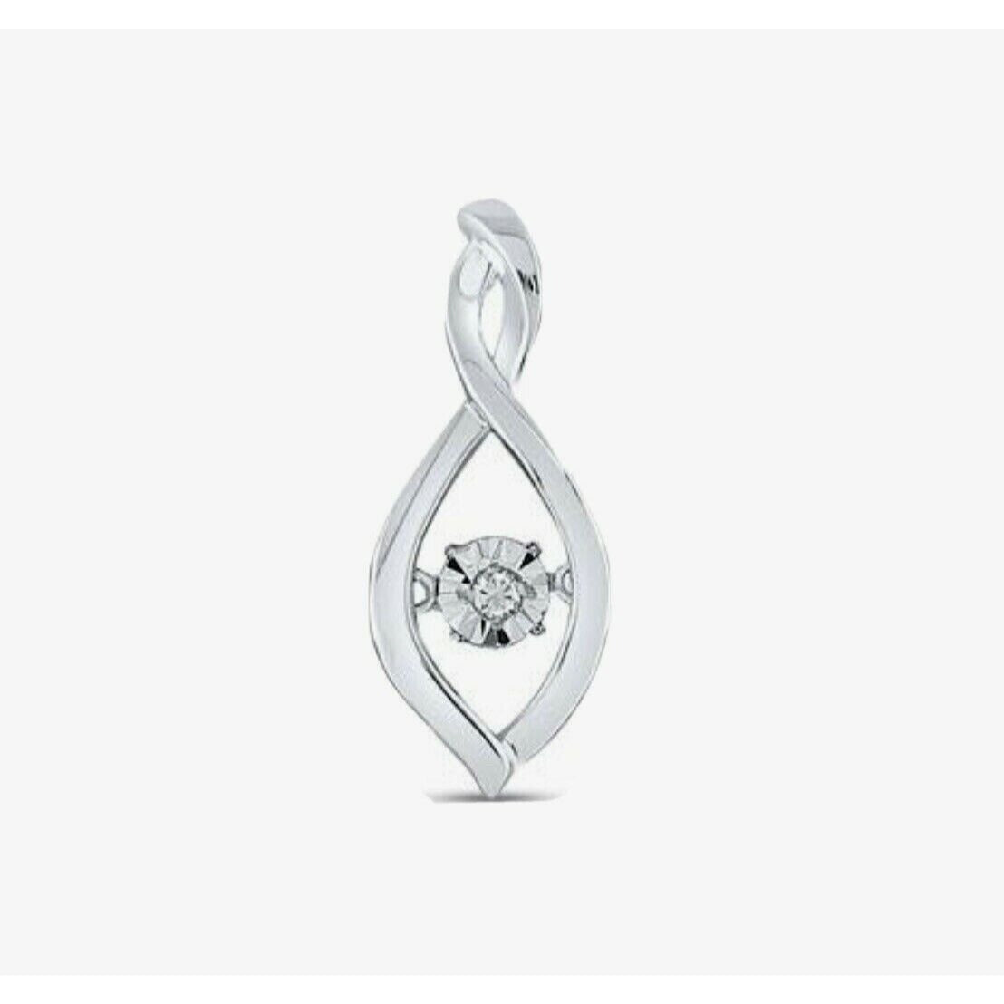 Sterling Silver Diamond Infinity Twinkle Moving Pendant 0.03ctw Round Gemstone 1.286g Modern Design