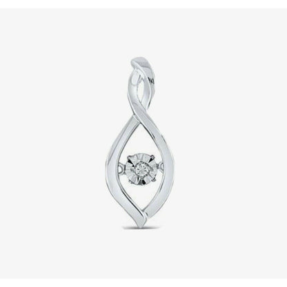 Sterling Silver Diamond Infinity Twinkle Moving Pendant 0.03ctw Round Gemstone 1.286g Modern Design