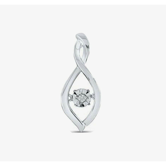 Sterling Silver Diamond Infinity Twinkle Moving Pendant 0.03ctw Round Gemstone 1.286g Modern Design