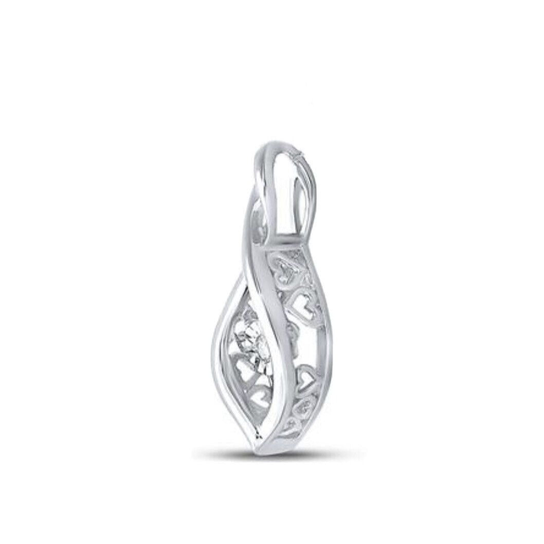 Sterling Silver Diamond Infinity Twinkle Moving Pendant 0.03ctw Round Gemstone 1.286g Modern Design