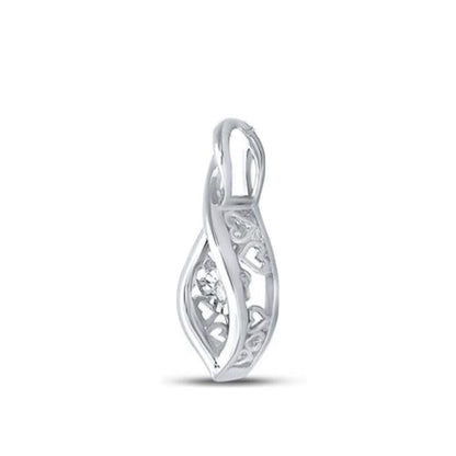 Sterling Silver Diamond Infinity Twinkle Moving Pendant 0.03ctw Round Gemstone 1.286g Modern Design