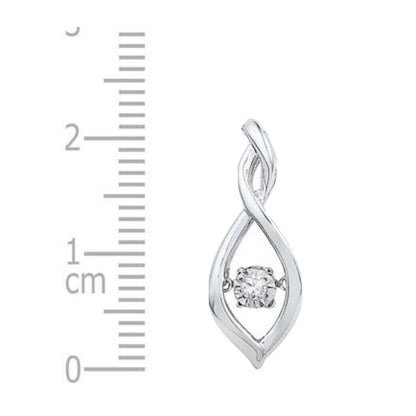 Sterling Silver Diamond Infinity Twinkle Moving Pendant 0.03ctw Round Gemstone 1.286g Modern Design