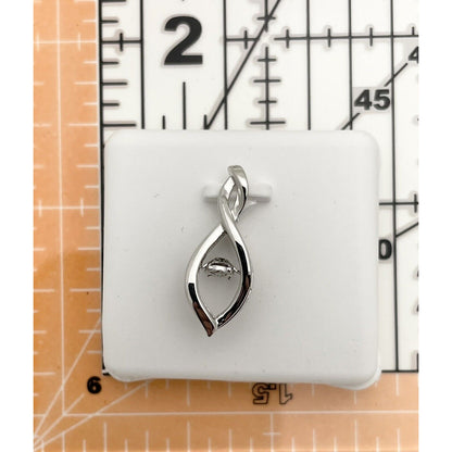 Sterling Silver Diamond Infinity Twinkle Moving Pendant 0.03ctw Round Gemstone 1.286g Modern Design