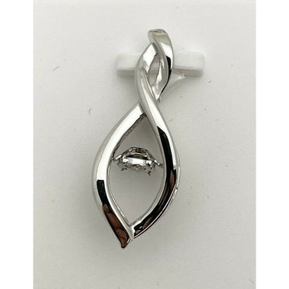 Sterling Silver Diamond Infinity Twinkle Moving Pendant 0.03ctw Round Gemstone 1.286g Modern Design