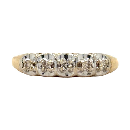 1/10ctw Diamond 14k Yellow Gold Band Ring 2.5g Size 7