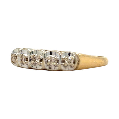 1/10ctw Diamond 14k Yellow Gold Band Ring 2.5g Size 7