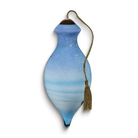 Ne'Qwa Art We Wish You a Meow-y Christmas by Hazel Lincoln Glass Ornament