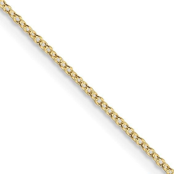 Gold Plated Sterling Silver 1.10mm Cable Chain Necklace 18 Inches