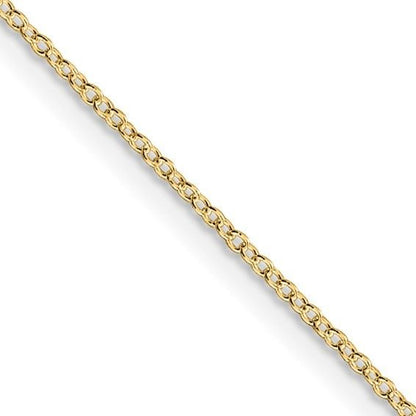 Gold Plated Sterling Silver 1.10mm Cable Chain Necklace 18 Inches