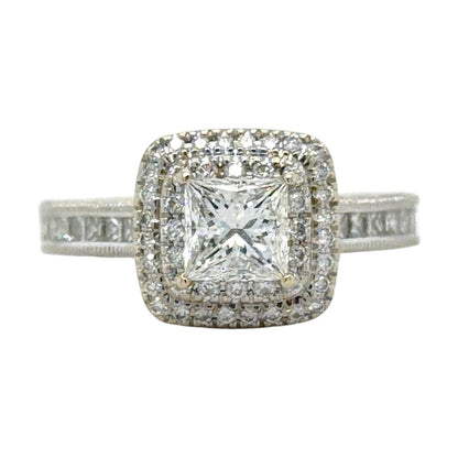 1 1/4ctw Diamond Engagement Ring 14k White Gold 5.4g Size 6.5