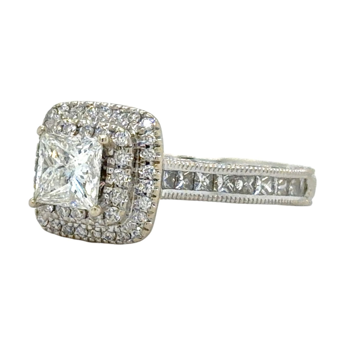 1 1/4ctw Diamond Engagement Ring 14k White Gold 5.4g Size 6.5