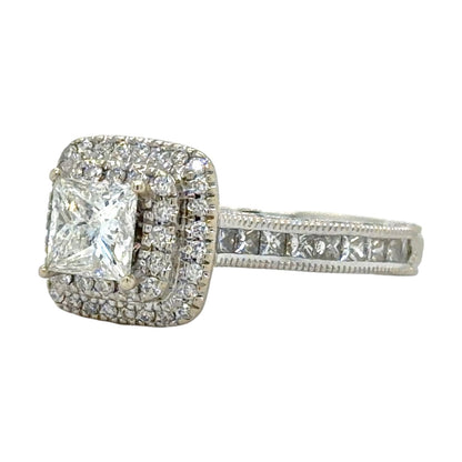 1 1/4ctw Diamond Engagement Ring 14k White Gold 5.4g Size 6.5