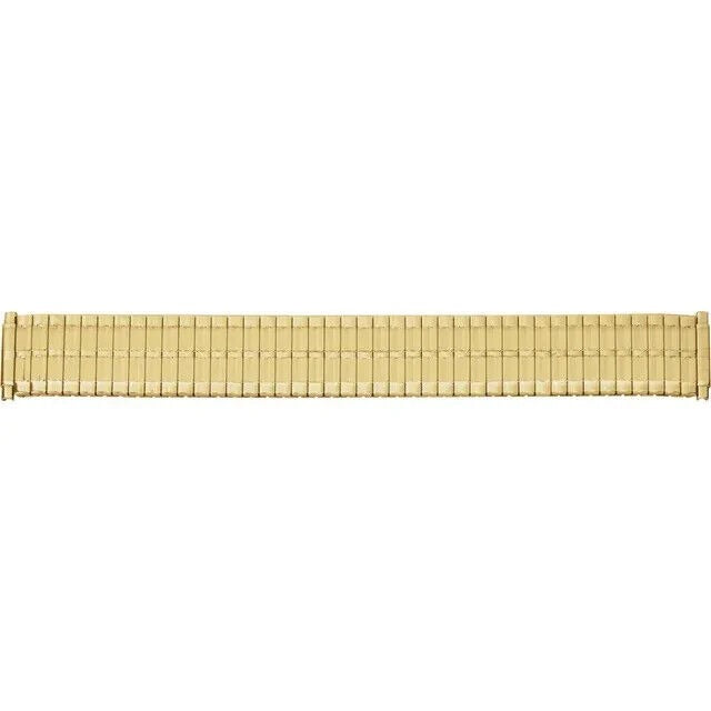 Mens Yellow Tone Metal Straight Spring End Expansion Watch Band 16-22mm
