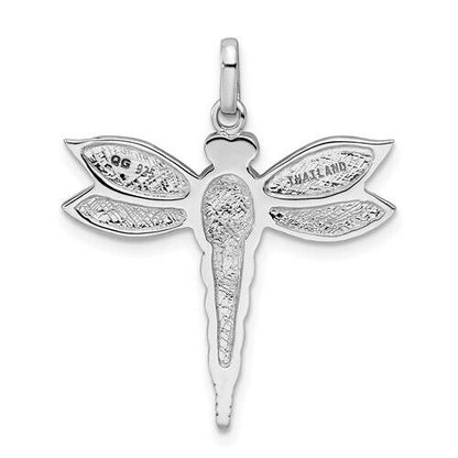 Sterling Silver Dragonfly Pendant Recon Turquoise & Marcasite