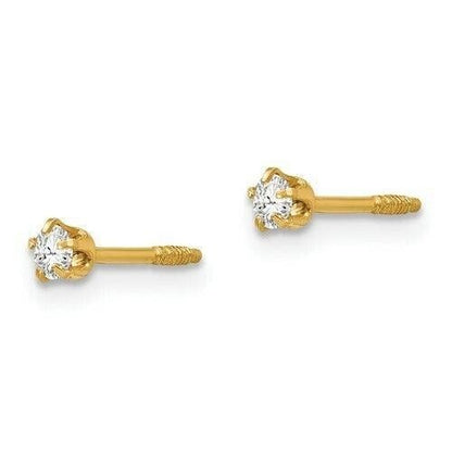 14k Madi K Polished Reversible Cubic Zirconia and 3mm Ball Earrings