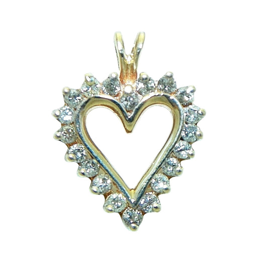1/3 ct Diamond Heart Pendant  10k Yellow GOLD 2.3g