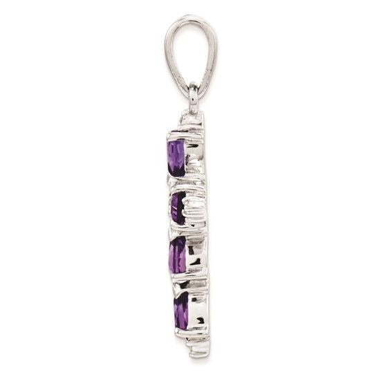 Sterling Silver Amethyst Cross Pendant