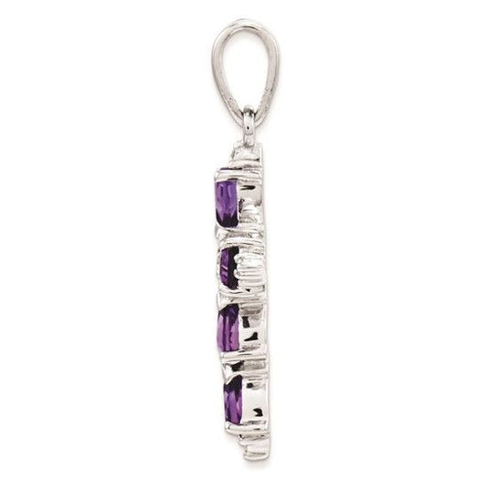 Sterling Silver Amethyst Cross Pendant