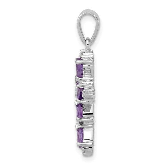 Sterling Silver Amethyst Cross Pendant