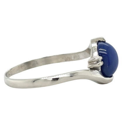 Star Sapphire & Diamond 14k White Gold Ring 2.4g Size 8.5