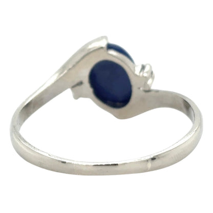 Star Sapphire & Diamond 14k White Gold Ring 2.4g Size 8.5