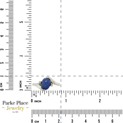 Star Sapphire & Diamond 14k White Gold Ring 2.4g Size 8.5