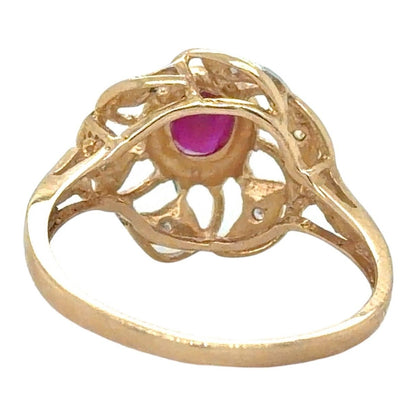 Ruby & Diamond 14k Yellow Gold Ring 2.4g Size 6.75