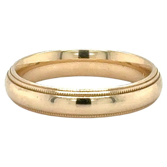 4.1mm Wedding Band 14k Yellow Gold Ring 4.6g Size 7
