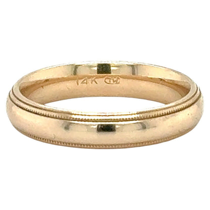 4.1mm Wedding Band 14k Yellow Gold Ring 4.6g Size 7