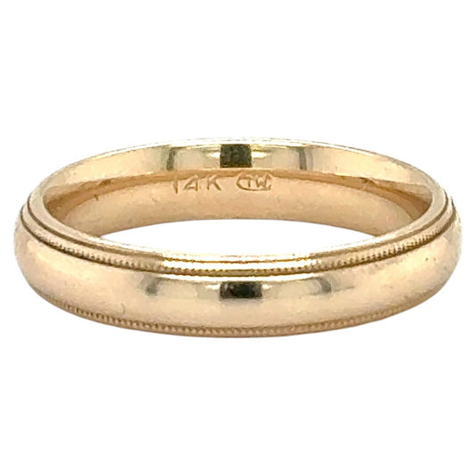 4.1mm Wedding Band 14k Yellow Gold Ring 4.6g Size 7