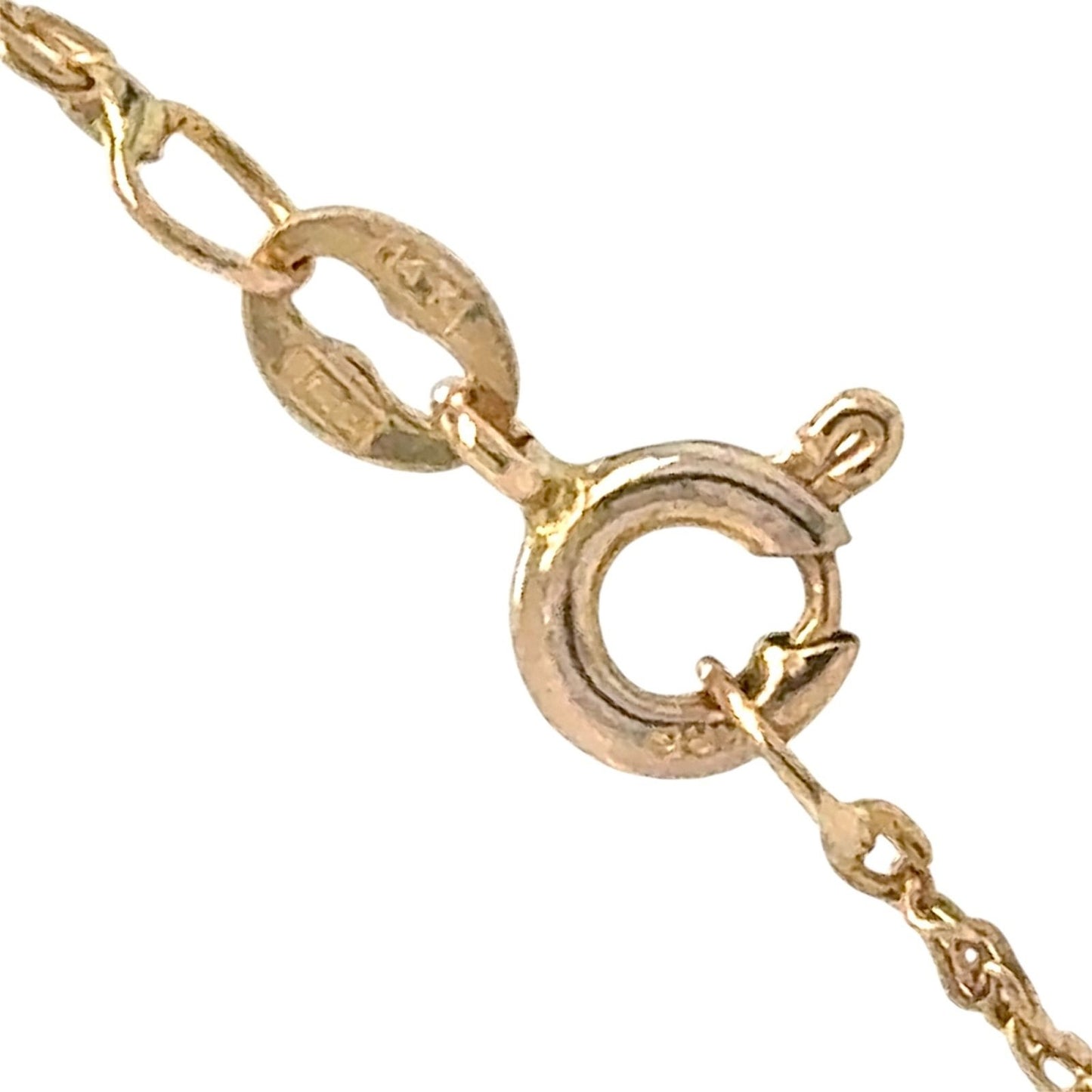 14k Yellow Gold 1/5ctw Diamond Cluster Pendant 20" Necklace 2.6g