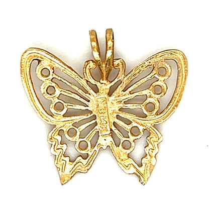 Filigree BUTTERFLY Pendant REAL Solid 14 K Yellow Gold 1.1 g