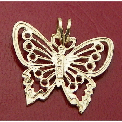 Filigree BUTTERFLY Pendant REAL Solid 14 K Yellow Gold 1.1 g