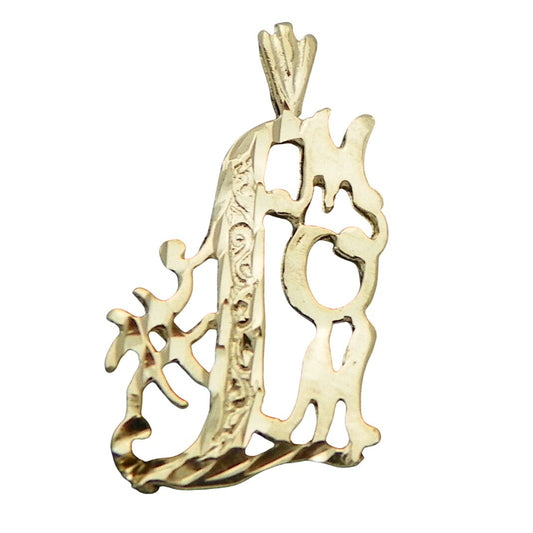 #1 Mom Pendant 14K Yellow Gold 1.0g
